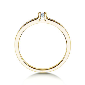 Bague de fiançailles Modern Pavé dans 14K or jaune avec diamants 0,15ct G/SI