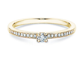 Bague de fiançailles Modern Pavé dans 14K or jaune avec diamants 0,15ct G/SI