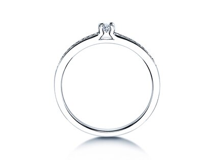 Bague de fiançailles Modern Pavé dans 14K or blanc avec diamants 0,15ct G/SI