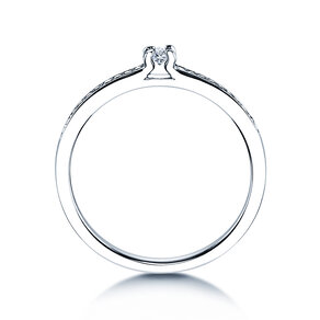 Bague de fiançailles Modern Pavé dans 14K or blanc avec diamants 0,15ct G/SI