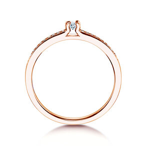 Bague de fiançailles Modern Pavé dans 18K or rose avec diamants 0,15ct G/SI