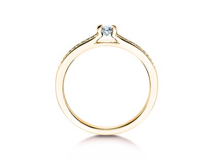 Bague de fiançailles Modern Pavé dans 18K or jaune avec diamants 0,20ct G/SI