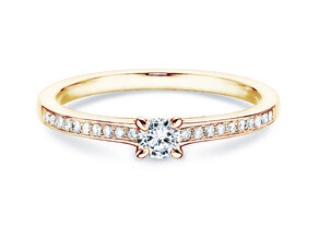 Bague de fiançailles Modern Pavé dans 18K or jaune avec diamants 0,20ct G/SI