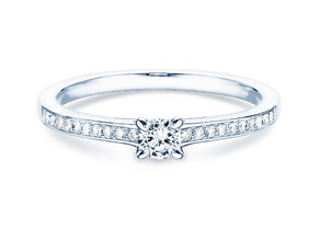 Bague de fiançailles Modern Pavé dans 18K or blanc avec diamants 0,20ct G/SI