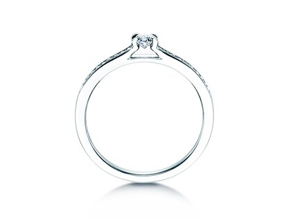 Bague de fiançailles Modern Pavé dans 18K or blanc avec diamants 0,20ct G/SI