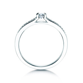 Bague de fiançailles Modern Pavé dans 18K or blanc avec diamants 0,20ct G/SI