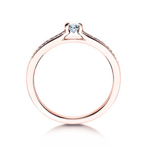 Bague de fiançailles Modern Pavé dans 14K or rose avec diamants 0,25ct G/SI