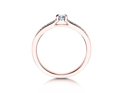 Bague de fiançailles Modern Pavé dans 18K or rose avec diamants 0,20ct G/SI