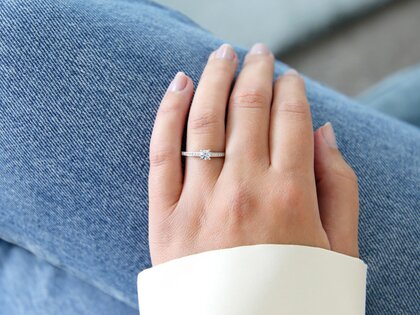 Bague de fiançailles Modern Pavé dans platine 950/- avec diamants 0,25ct G/SI