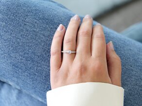 Bague de fiançailles Modern Pavé dans platine 950/- avec diamants 0,25ct G/SI