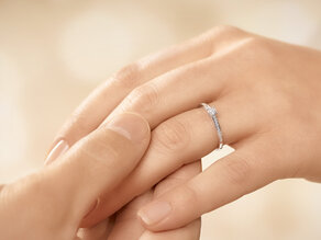 Bague de fiançailles Modern Pavé dans 18K or jaune avec diamants 0,25ct G/SI