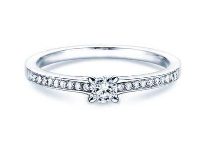 Bague de fiançailles Modern Pavé dans platine 950/- avec diamants 0,25ct G/SI