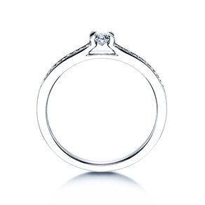 Bague de fiançailles Modern Pavé dans platine 950/- avec diamants 0,25ct G/SI