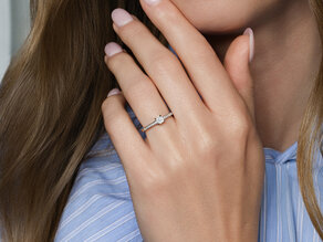 Bague de fiançailles Modern Pavé dans 18K or jaune avec diamants 0,20ct G/SI