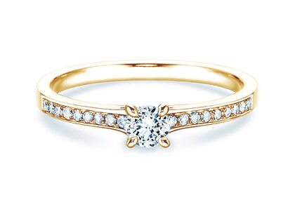 Bague de fiançailles Modern Pavé dans 14K or jaune avec diamants 0,30ct G/SI