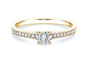 Bague de fiançailles Modern Pavé dans 14K or jaune avec diamants 0,30ct G/SI