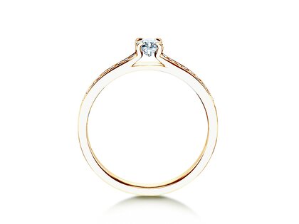 Bague de fiançailles Modern Pavé dans 14K or jaune avec diamants 0,30ct G/SI