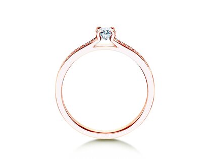 Bague de fiançailles Modern Pavé dans 14K or rose avec diamants 0,35ct G/SI