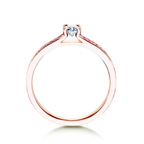 Bague de fiançailles Modern Pavé dans 14K or rose avec diamants 0,35ct G/SI