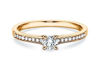 Bague de fiançailles Modern Pavé dans or jaune