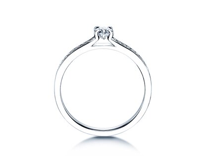 Bague de fiançailles Modern Pavé dans 18K or blanc avec diamants 0,30ct G/SI