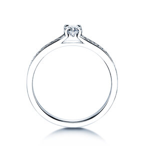 Bague de fiançailles Modern Pavé dans 18K or blanc avec diamants 0,30ct G/SI