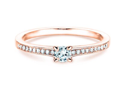 Bague de fiançailles Modern Pavé dans or rose