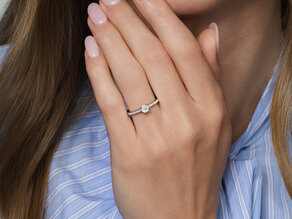 Bague de fiançailles Modern Pavé