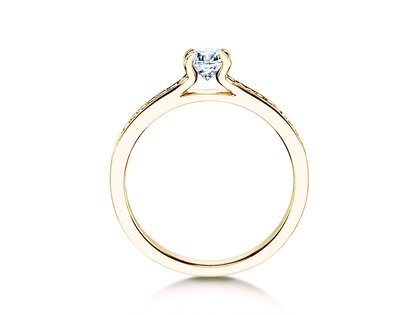 Bague de fiançailles Modern Pavé dans or jaune