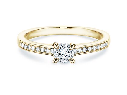 Bague de fiançailles Modern Pavé dans or jaune