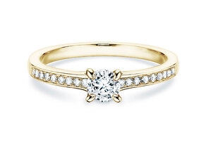 Bague de fiançailles Modern Pavé dans or jaune