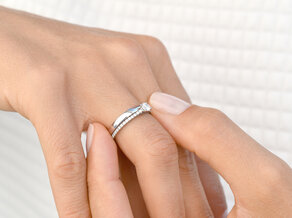 Bague de fiançailles Pure Diamond dans 18K or blanc avec diamants 0,49ct G/SI