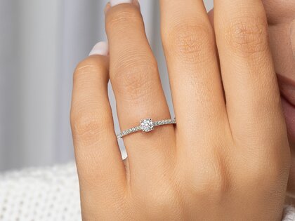 Bague de fiançailles Pure Diamond en 9K or rose avec diamants 0,49ct G/SI