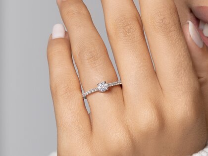 Bague de fiançailles Pure Diamond en 18K or blanc avec diamants 0,62ct G/SI