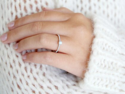 Bague de fiançailles Pure Diamond dans 18K or blanc avec diamants 0,49ct G/SI