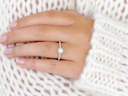 Bague de fiançailles Pure Diamond dans 18K or blanc avec diamants 1,17ct G/SI
