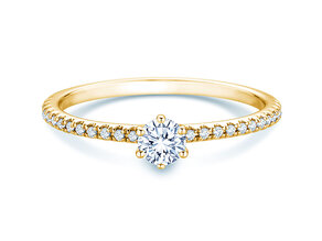 Bague de fiançailles Royal Pavé en 9K or jaune avec diamants naturels 0,25ct G/SI