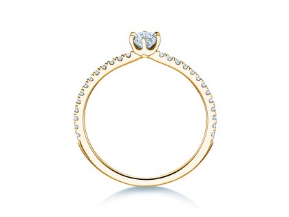 Bague de fiançailles Royal Pavé en 9K or jaune avec diamants naturels 0,25ct G/SI