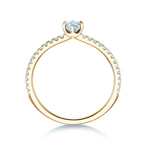 Bague de fiançailles Royal Pavé en 9K or jaune avec diamants naturels 0,25ct G/SI