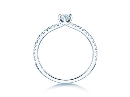 Bague de fiançailles Royal Pavé en 9K or blanc avec diamants naturels 0,25ct G/SI
