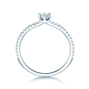 Bague de fiançailles Royal Pavé en 9K or blanc avec diamants naturels 0,25ct G/SI