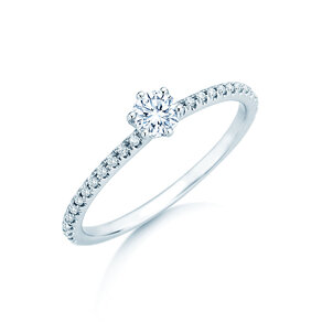 Bague de fiançailles Royal Pavé en 9K or blanc avec diamants naturels 0,25ct G/SI