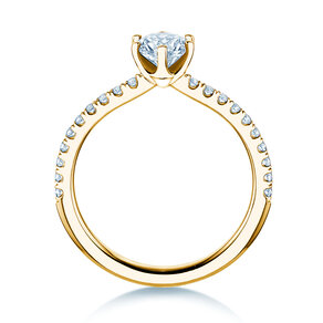 Bague de fiançailles Royal Pavé en 9K or jaune avec diamants naturels 0,65ct G/SI