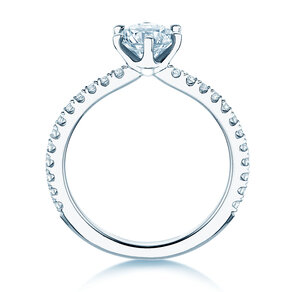 Bague de fiançailles Royal Pavé en 9K or blanc avec diamants naturels 1,22ct G/SI