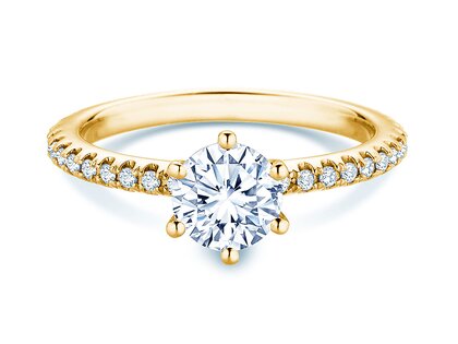 Bague de fiançailles Royal Pavé en 9K or jaune avec diamants naturels 1,22ct G/SI