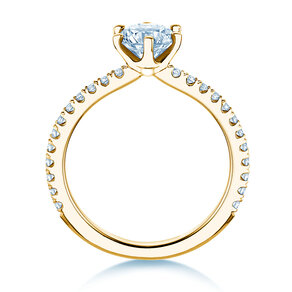 Bague de fiançailles Royal Pavé en 9K or jaune avec diamants naturels 1,22ct G/SI