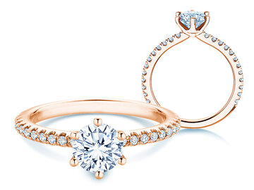 Bague de fiançailles Royal Pavé en 9K or blanc avec diamants naturels 1,22ct G/SI