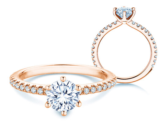 Bague de fiançailles Royal Pavé en 9K or blanc avec diamants naturels 1,22ct G/SI