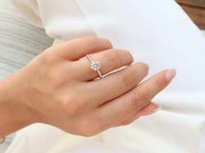 Bague de fiançailles Royal Pavé en 18K or rose avec diamants naturels 0,40ct G/SI