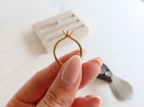 Bague de fiançailles Royal Pavé en 18K or rose avec diamants naturels 0,40ct G/SI